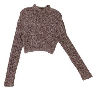 Vintage FUTURE OZBEK Sweater 10 ITALY Wool blend Boucle Knit Crop Long-Sleeve